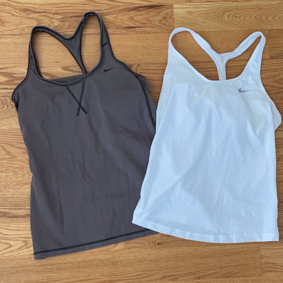 Nike Tops - *2* Nike Racerback Tanks with Built-In Bra (M)